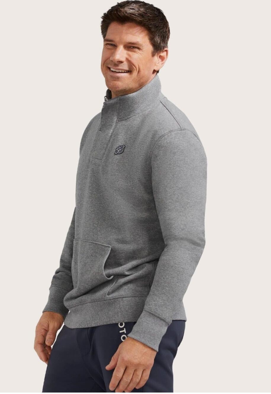 4 FourLaps x Peloton Gray 1/4 Button Zip RUSH Long Sleeve Pullover Sweatshirt L